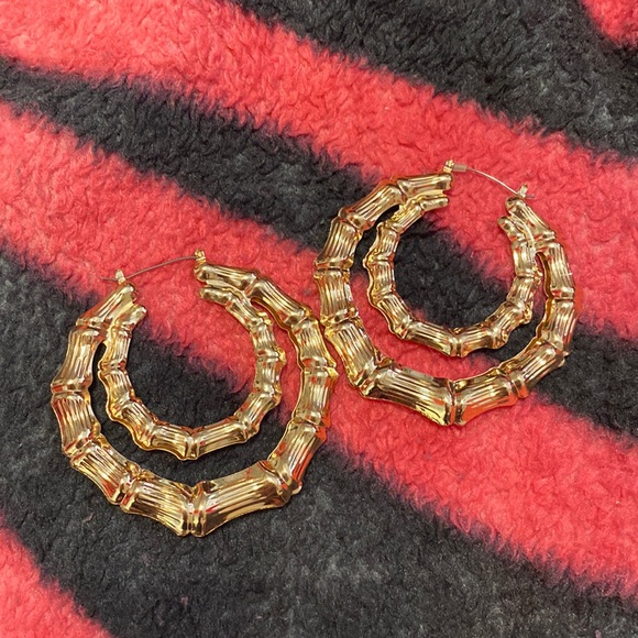 Large Gold Hoops - Picture 1 of 2